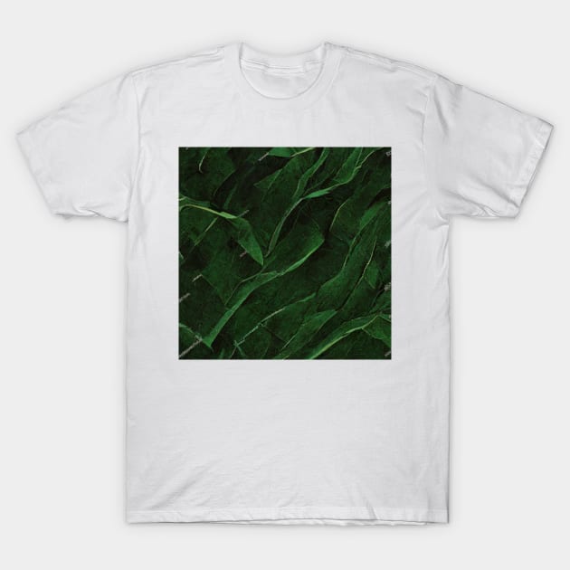 Leaf Texture T-Shirt by JequiPrint